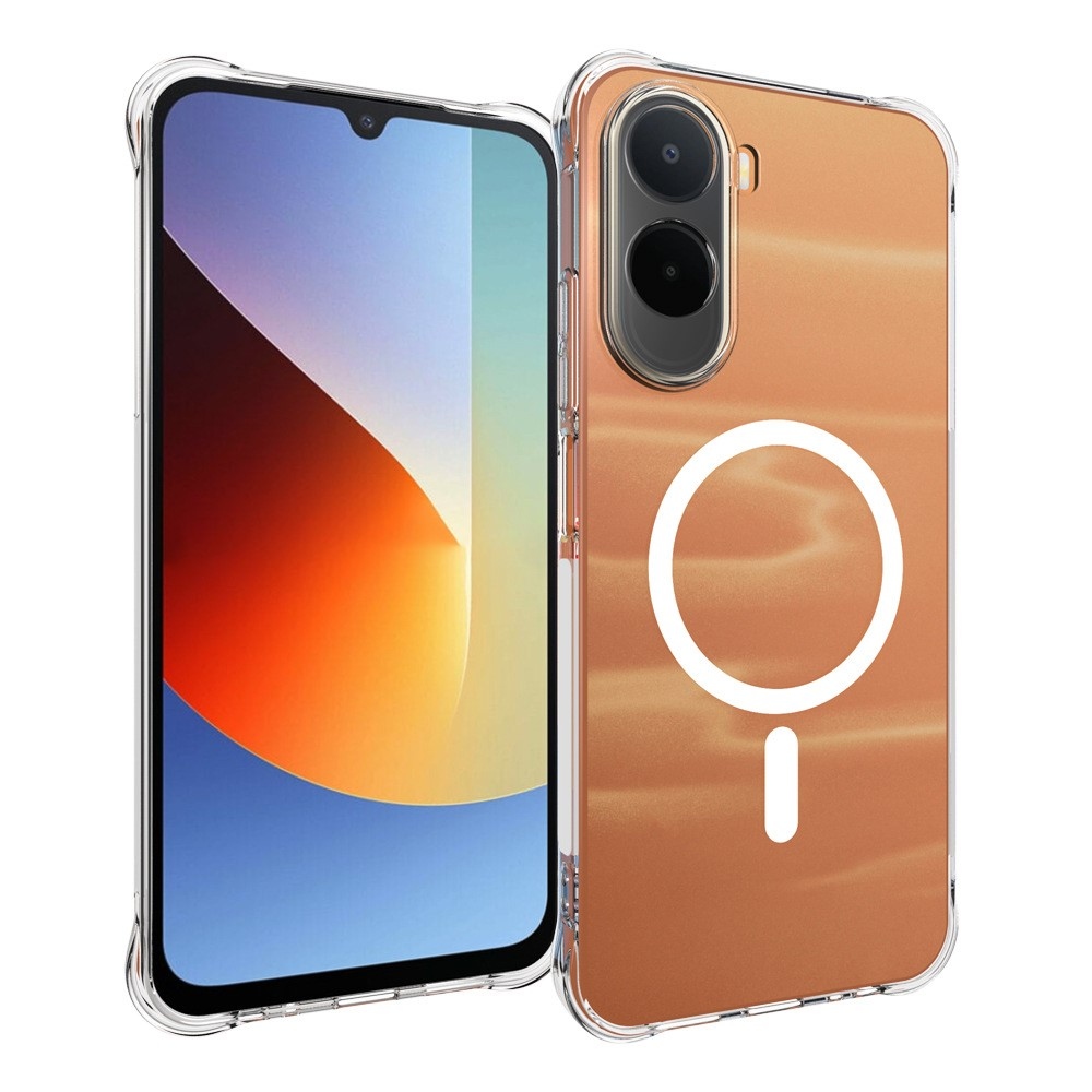 Průhledný gelový obal s MagSafe na Xiaomi Redmi A7 Pro s vyztuženými rohy