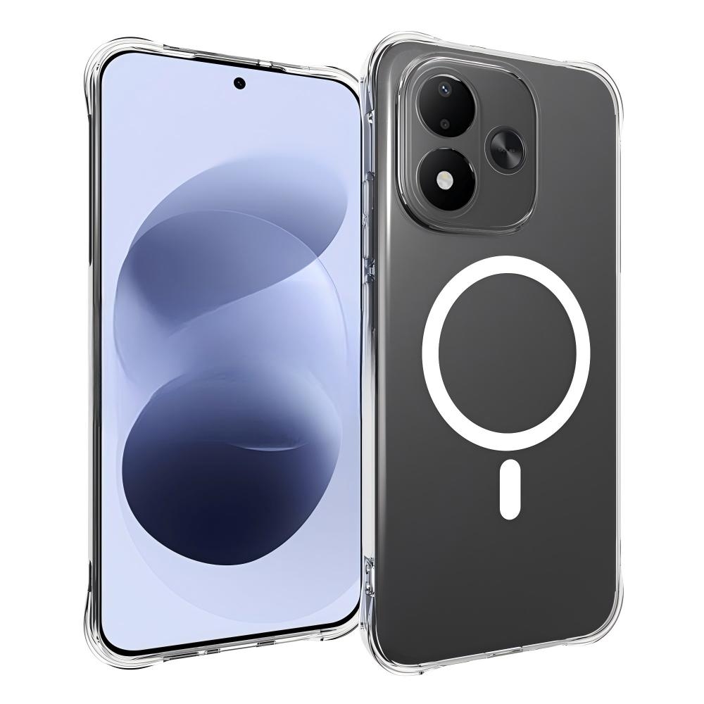 Průhledný gelový obal s MagSafe na Xiaomi Redmi Note 17 4G/5G s vyztuženými rohy
