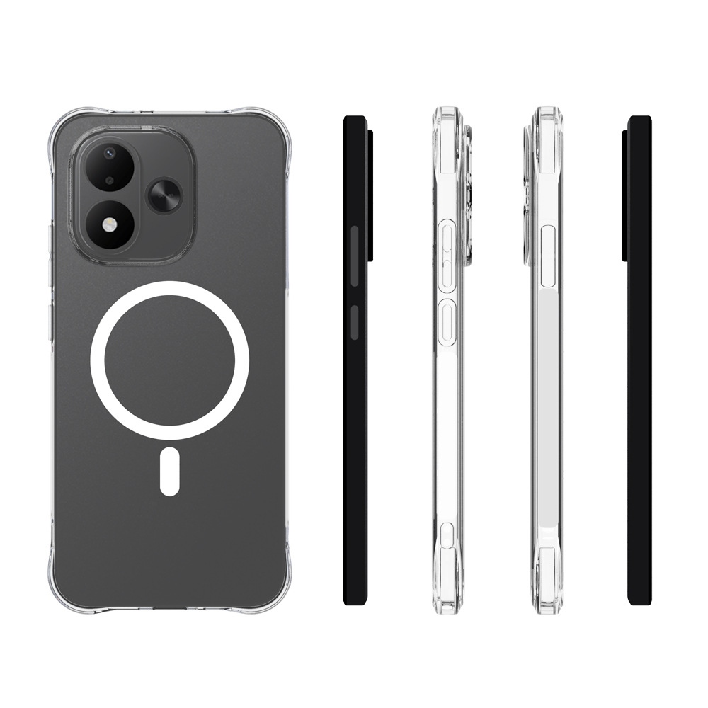 Průhledný gelový obal s MagSafe na Xiaomi Redmi Note 17 4G/5G s vyztuženými rohy