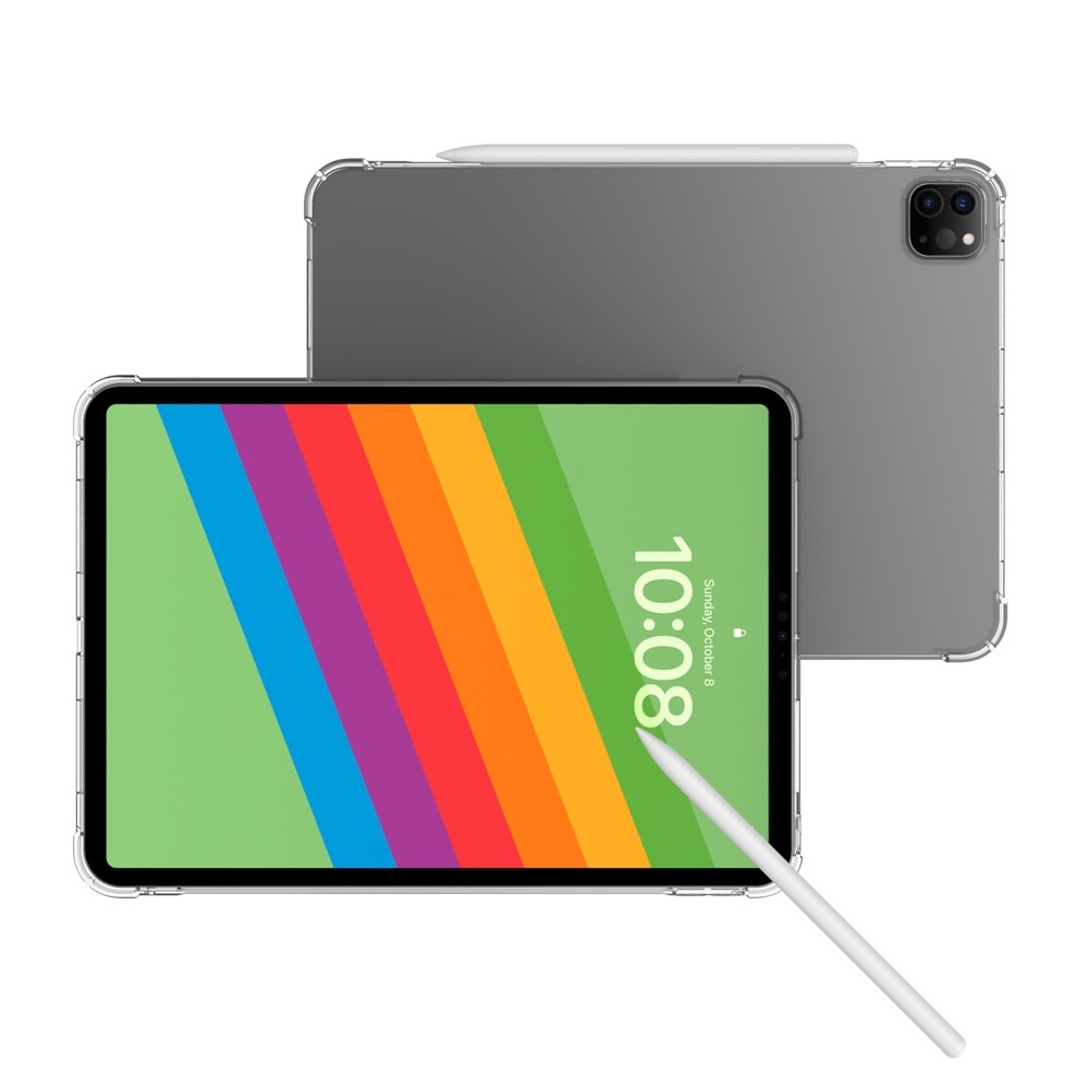 Průhledný gelový obal s vyztuženými rohy na iPad Pro 11 (2024)/(2025) - průhledný