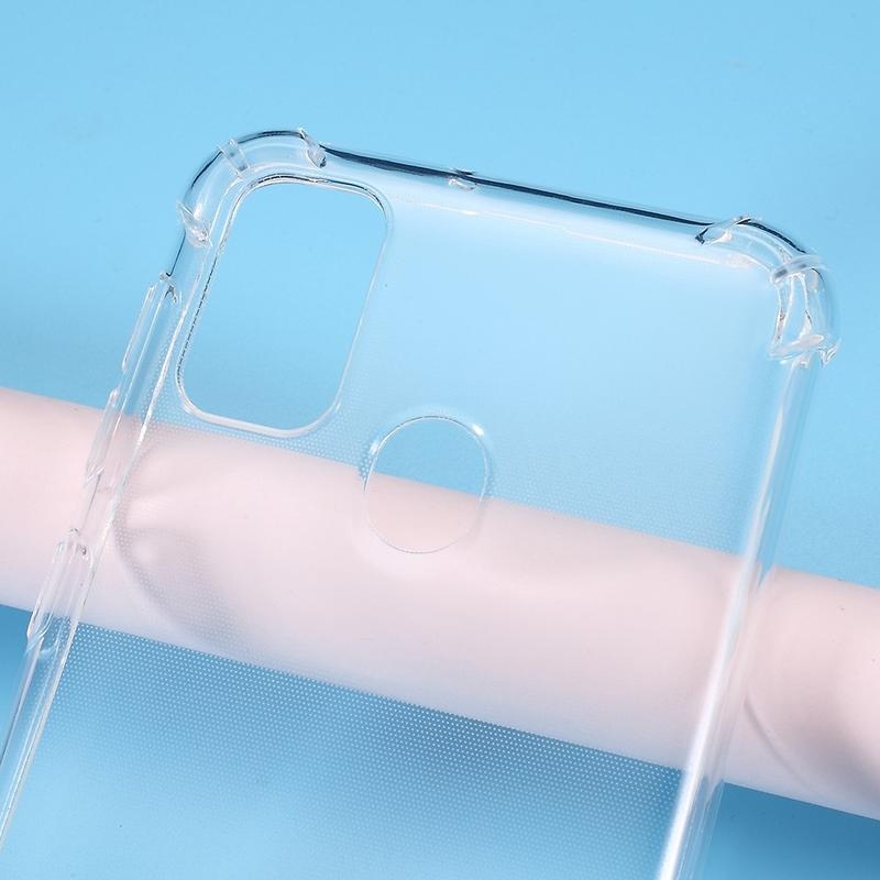 Průhledný gelový obal s vyztuženými rohy na mobil Samsung Galaxy M21 - průhledný