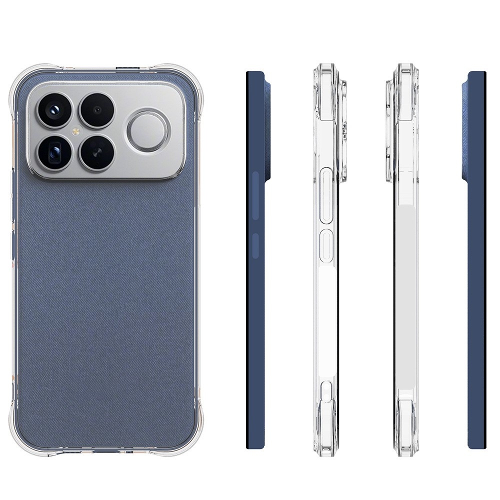 Průhledný gelový obal s vyztuženými rohy na mobil Xiaomi Poco F8 Ultra 5G - průhledný