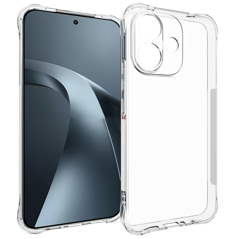 Průhledný gelový obal s vyztuženými rohy na mobil Xiaomi Redmi Note 17 Pro 5G - průhledný