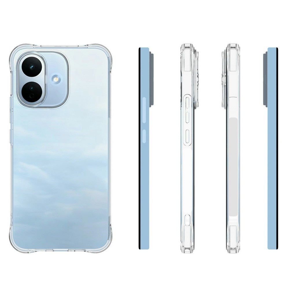 Průhledný gelový obal s vyztuženými rohy na mobil Xiaomi Redmi Note 17 Pro 5G - průhledný