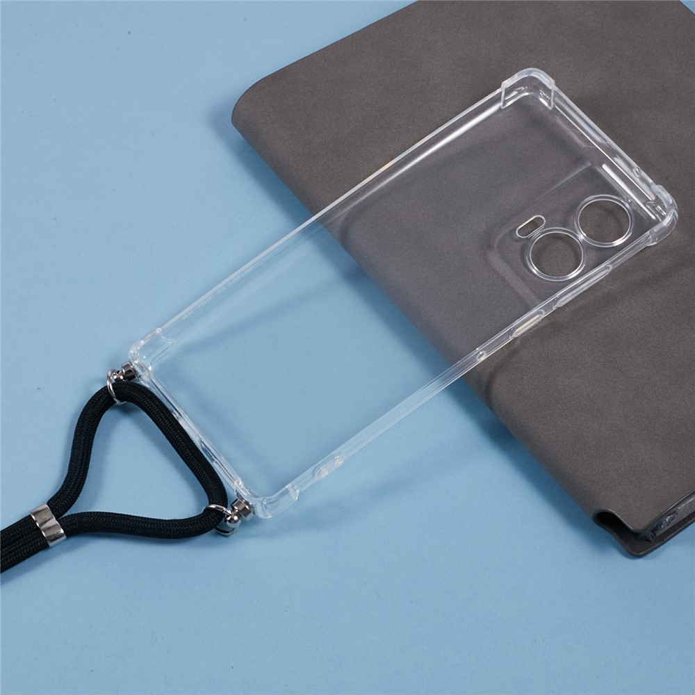 Průhledný gelový obal se šňůrkou na Motorola Edge 50 Fusion 5G