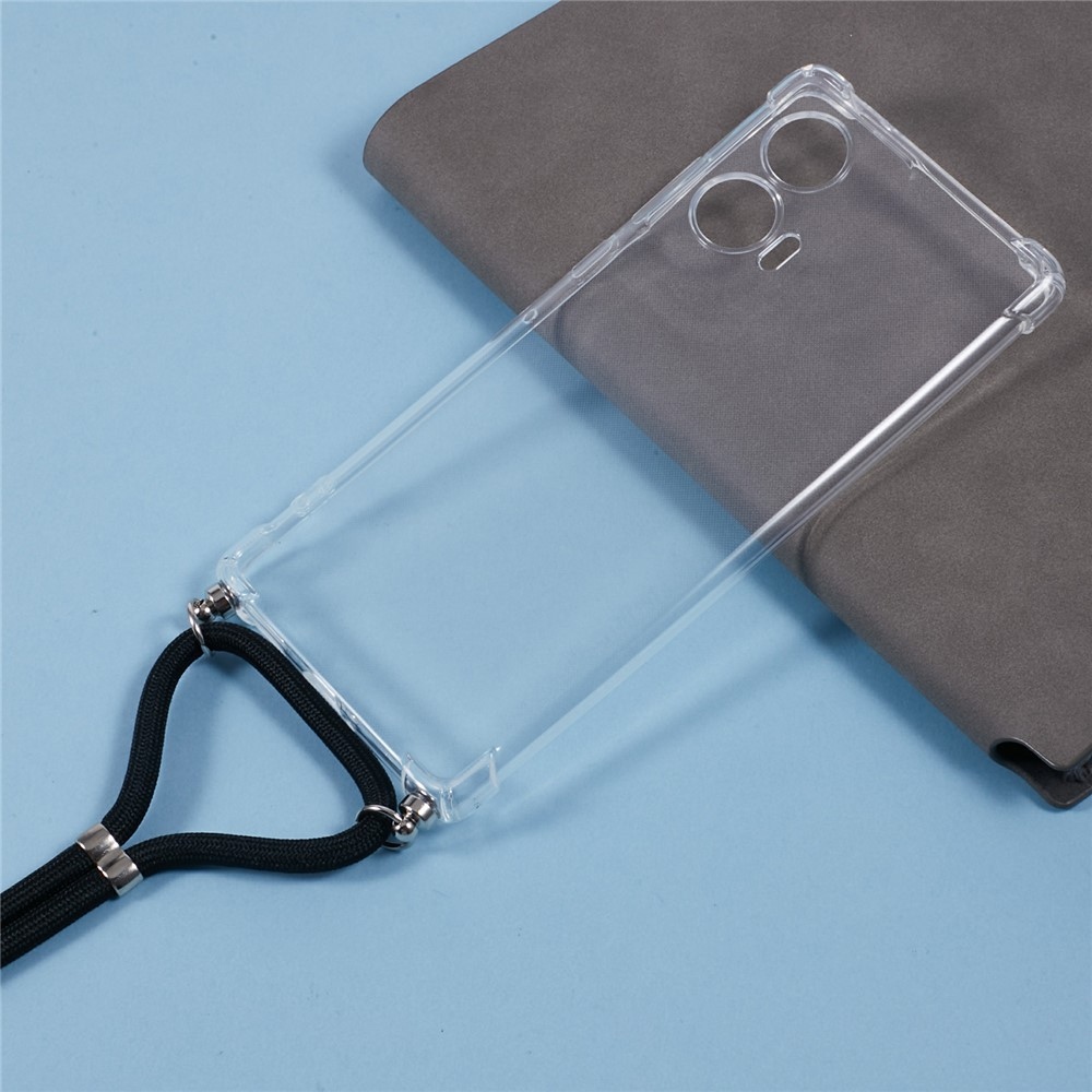 Průhledný gelový obal se šňůrkou na Motorola Edge 50 Fusion 5G