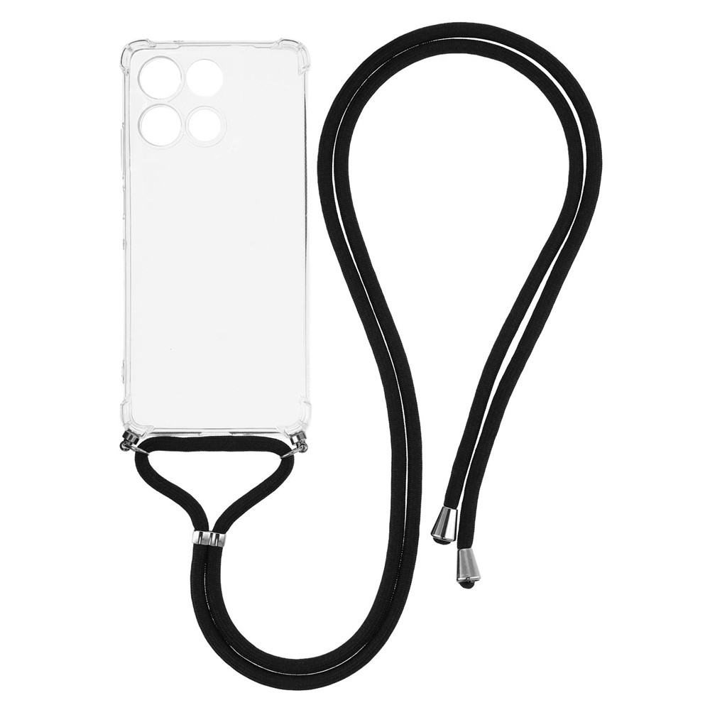 Průhledný gelový obal se šňůrkou na Motorola Moto G86 5G