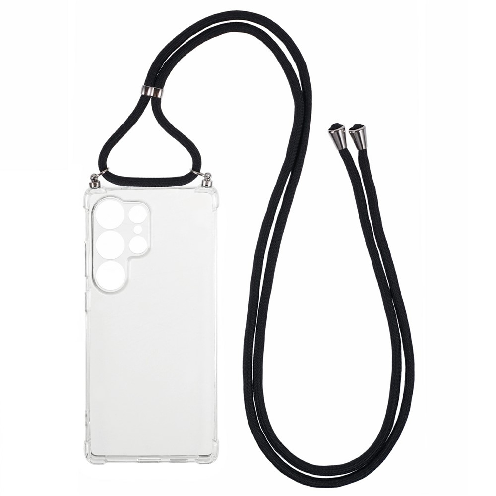 Průhledný gelový obal se šňůrkou na Samsung Galaxy S26 Ultra