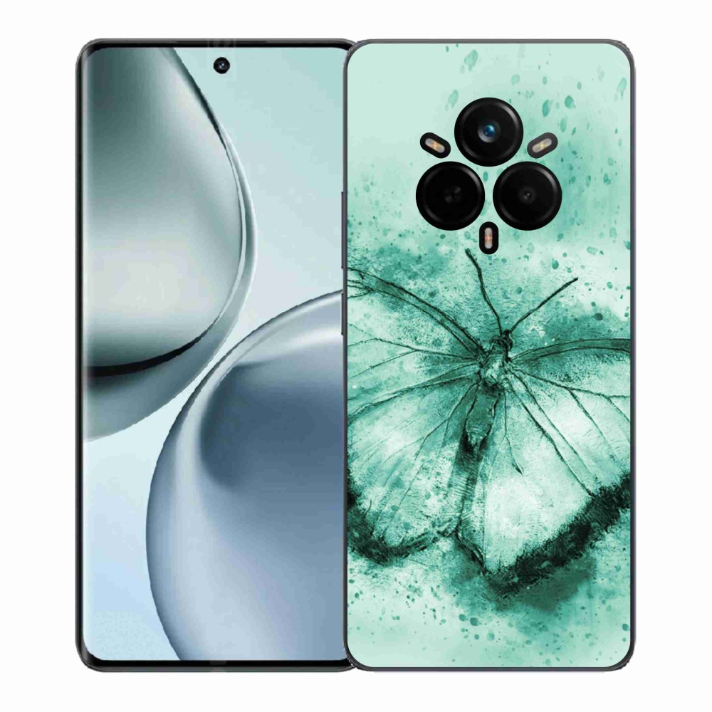 Gelový kryt mmCase na Realme 14 Pro+ 5G - zelený motýl