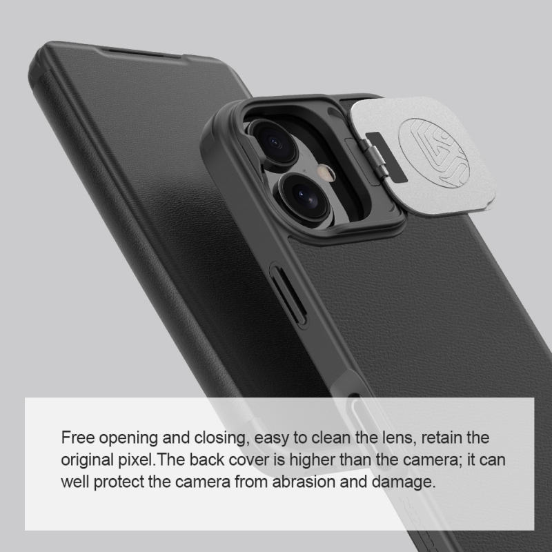 Nillkin Qin Book Prop Pouzdro pro Apple iPhone 16 Classic Black