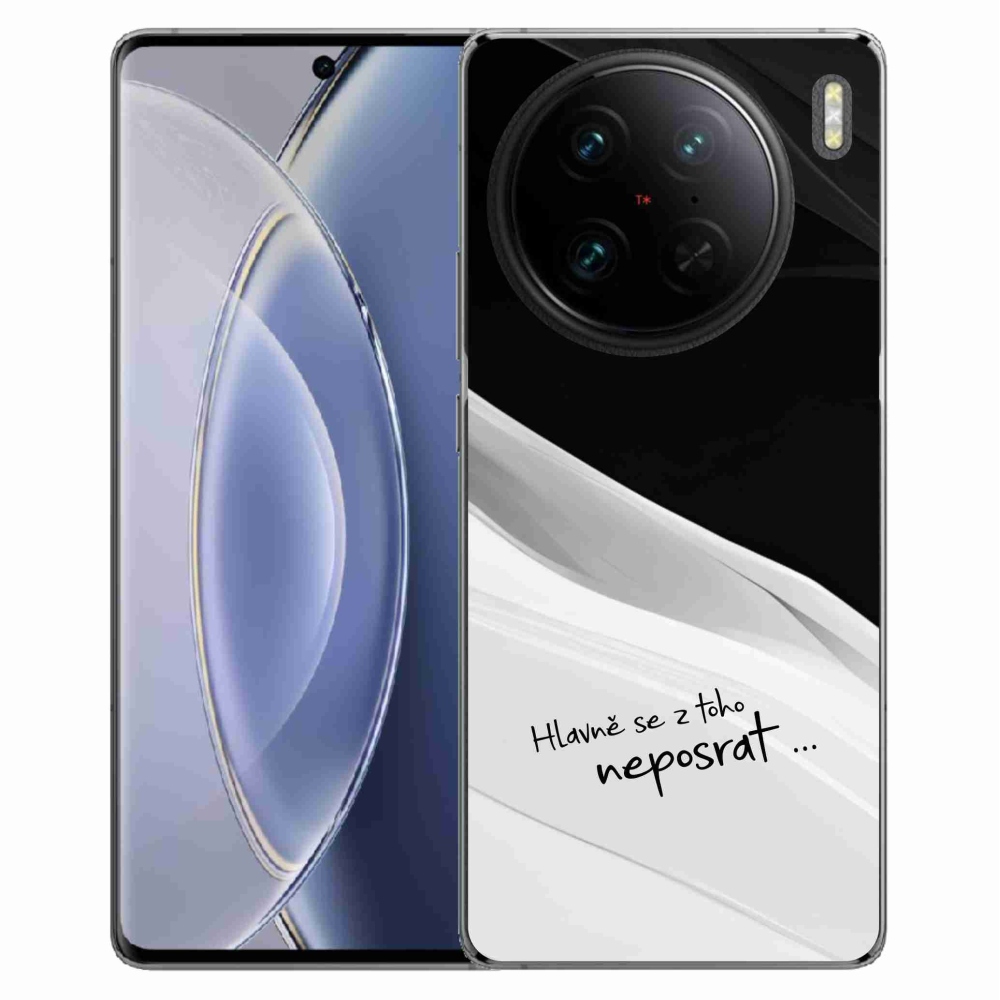 Gelový kryt mmCase na Vivo X90 Pro - vtipný text 13 bíločerné pozadí