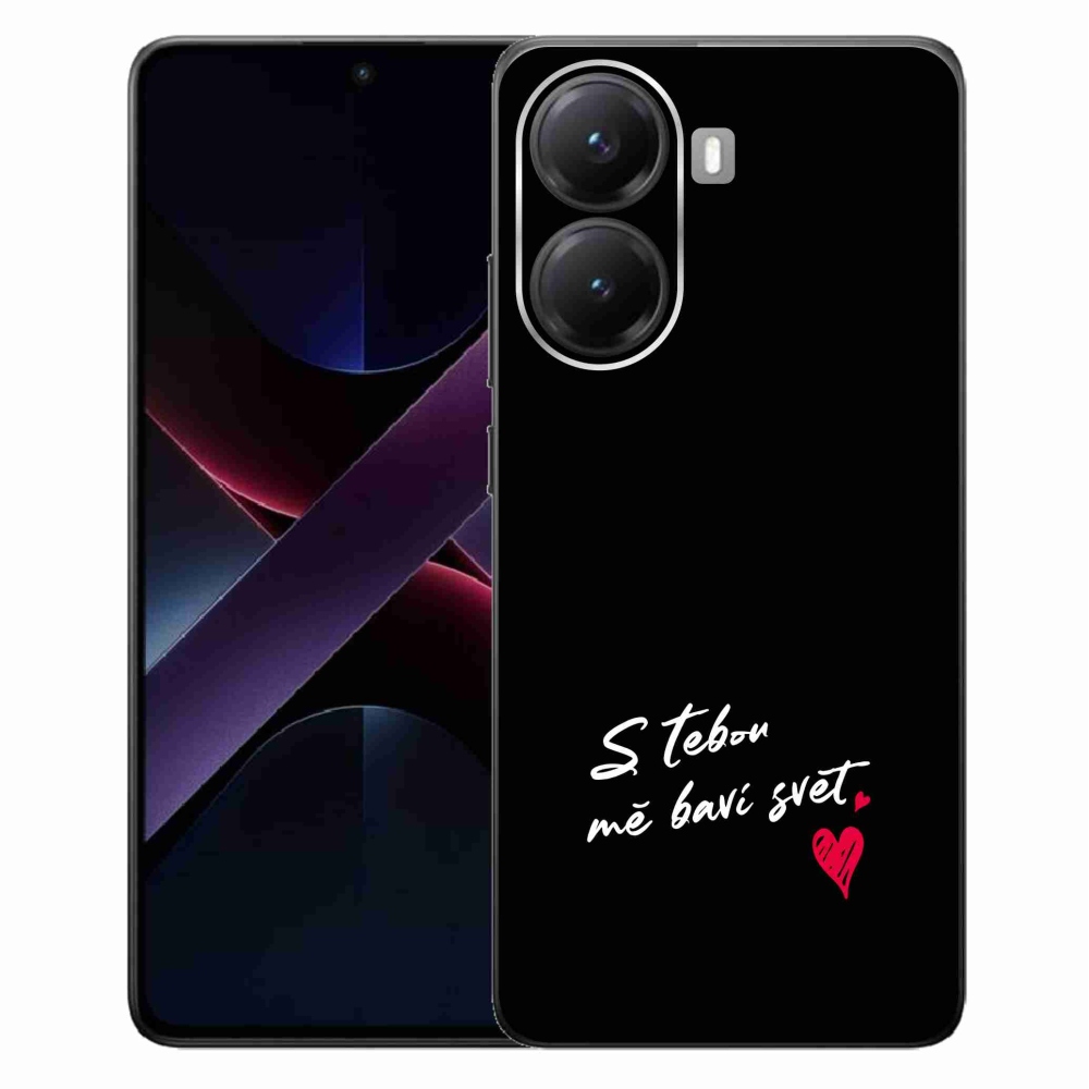 Gelový kryt mmCase na Xiaomi Poco X7 Pro 5G - zamilovaný text 1 černé pozadí