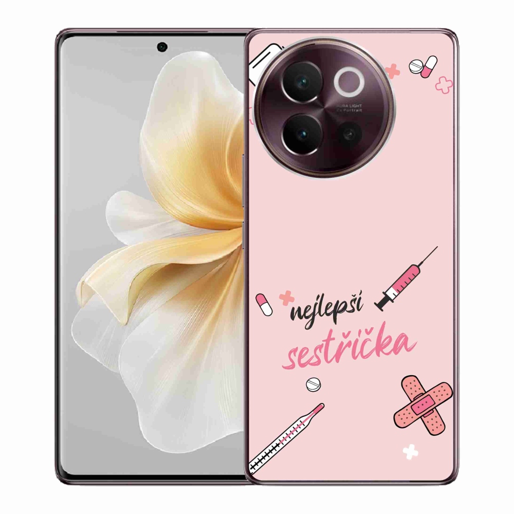 Gelový kryt mmCase na Vivo V40 Lite 5G - nejlepší sestřička růžové pozadí