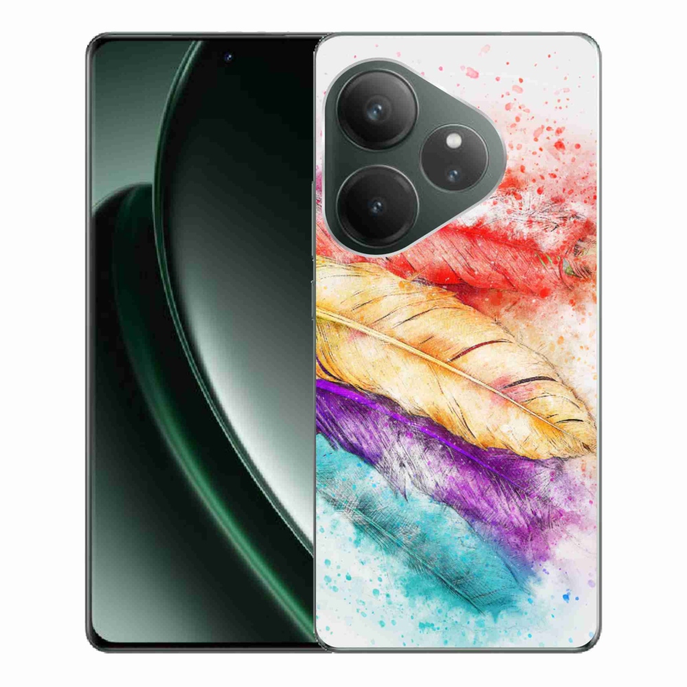 Gelový kryt mmCase na Realme GT 6 5G/GT 6T 5G - barevné peří