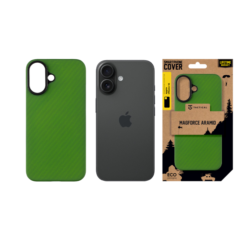 Tactical MagForce Aramid Kryt pro Apple iPhone 16 Green Toad