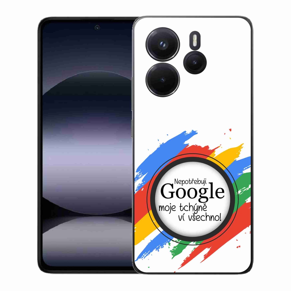 Gelový kryt mmCase na Xiaomi Redmi Note 14 - tchýně ví všechno bílé pozadí