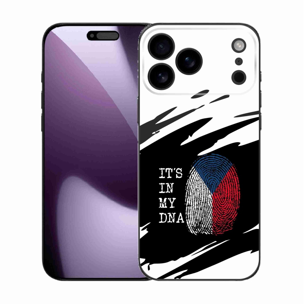 Gelový kryt mmCase na iPhone 17 Pro Max - vlajka otisk prstu černobílé pozadí