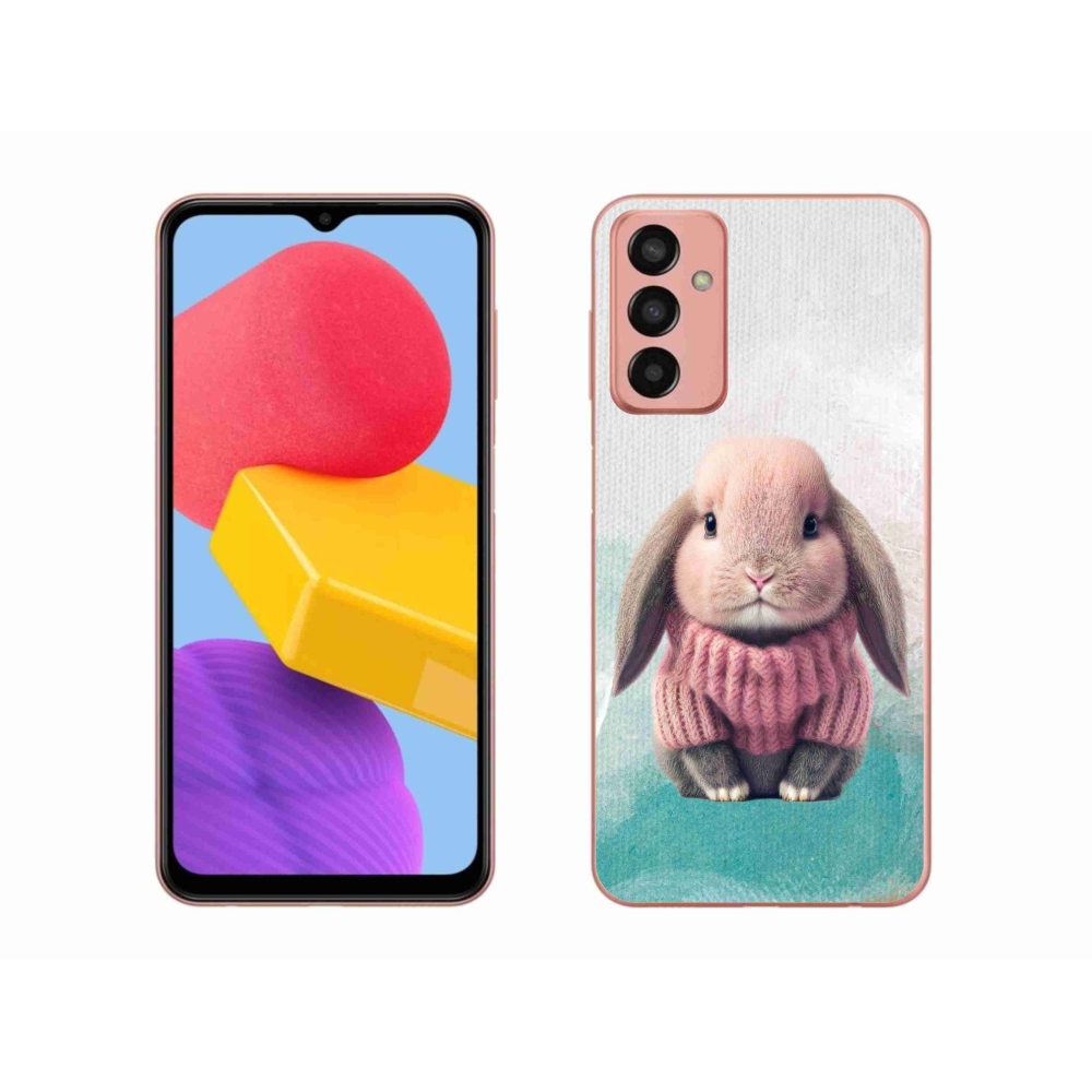 Gelový kryt mmCase na Samsung Galaxy M13 - králíček ve svetru