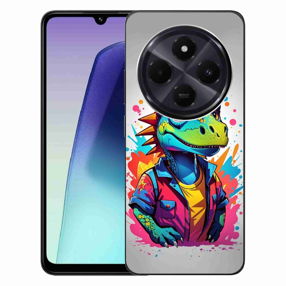 Gelový kryt mmCase na Xiaomi Redmi 14C/Poco C75 - barevný dinosaurus