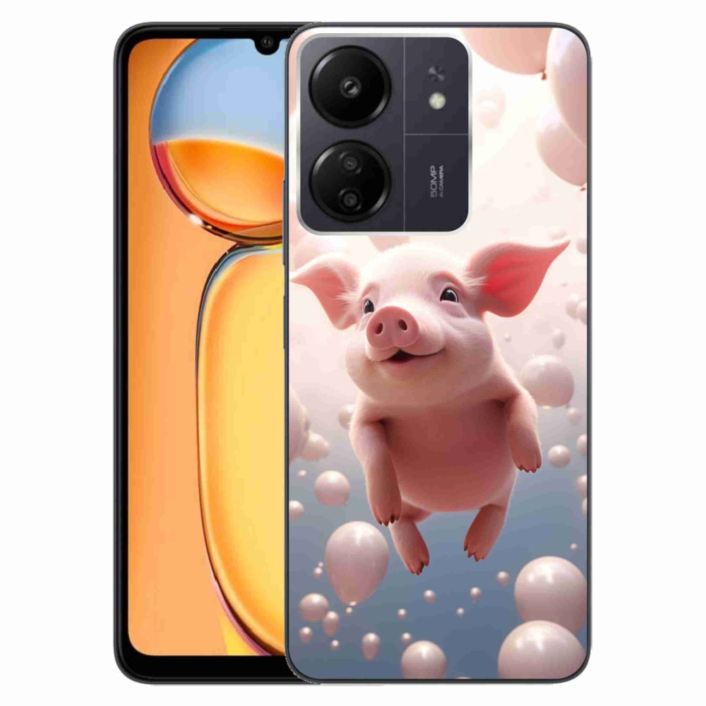 Gelový kryt mmCase na Xiaomi Poco C65/Redmi 13C - prasátko s balónky