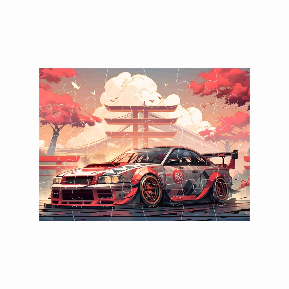 Puzzle 18x13cm (24 dílků) s obrázkem - japonské sportovní auto
