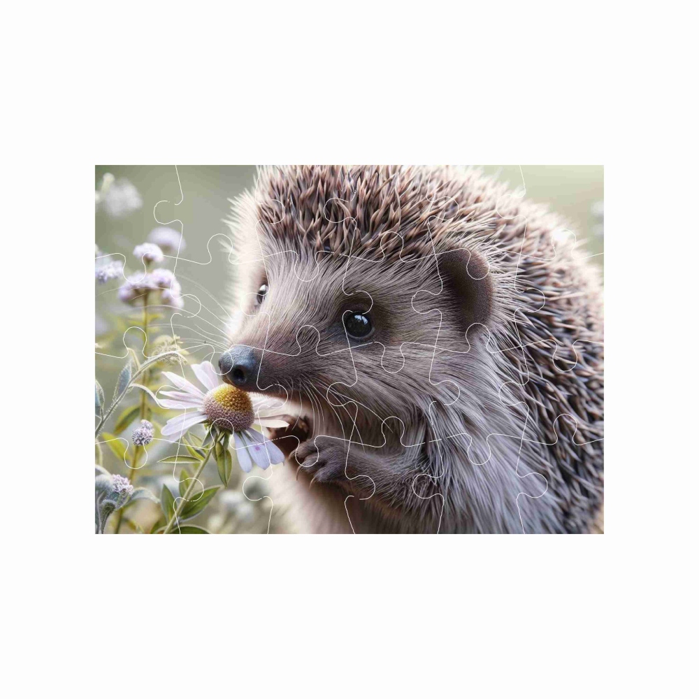 Puzzle 18x13cm (24 dílků) s obrázkem - ježek
