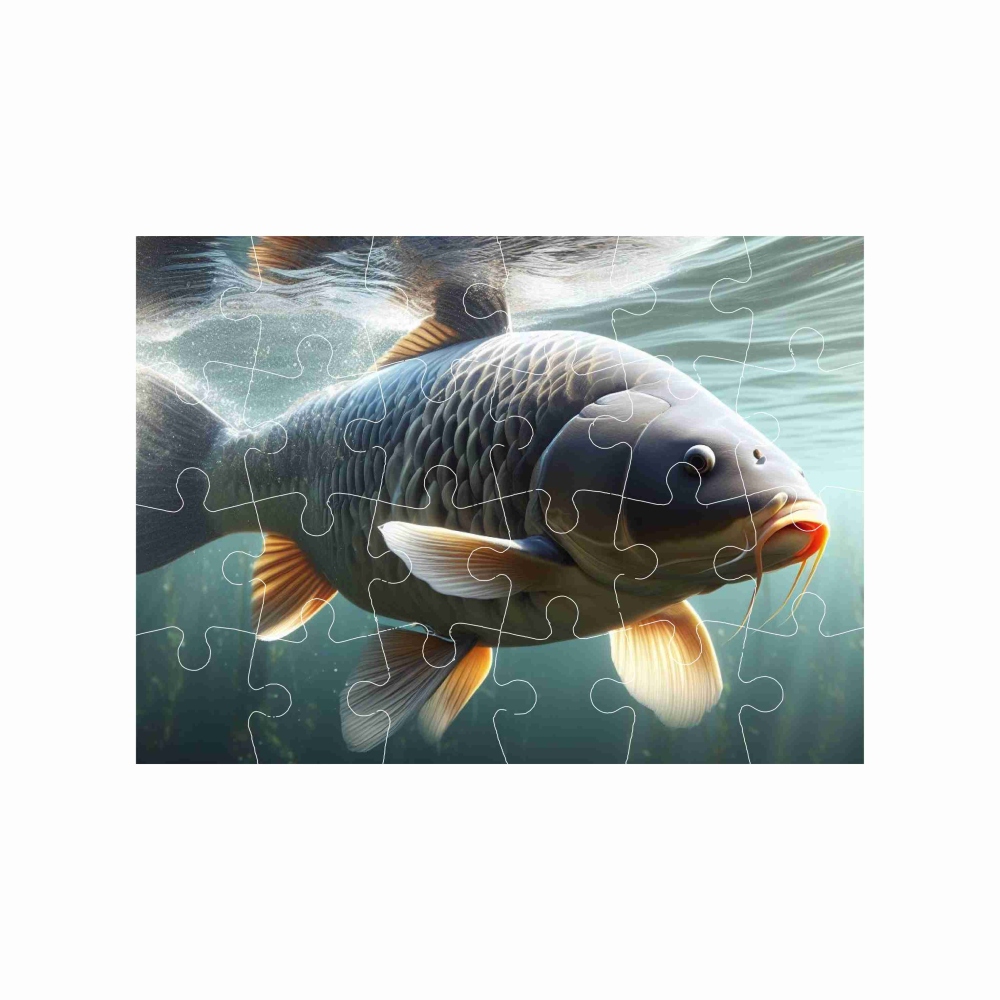 Puzzle 18x13cm (24 dílků) s obrázkem - kapr