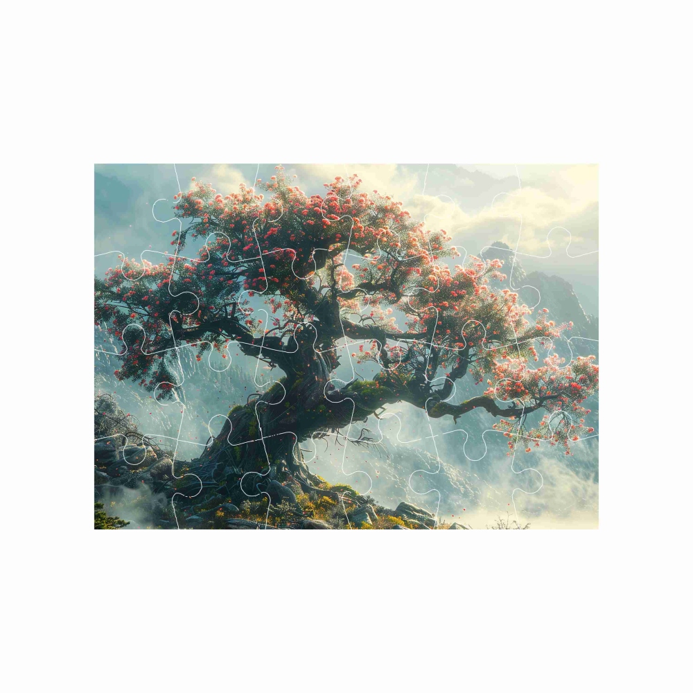 Puzzle 18x13cm (24 dílků) s obrázkem - kvetoucí třešeň