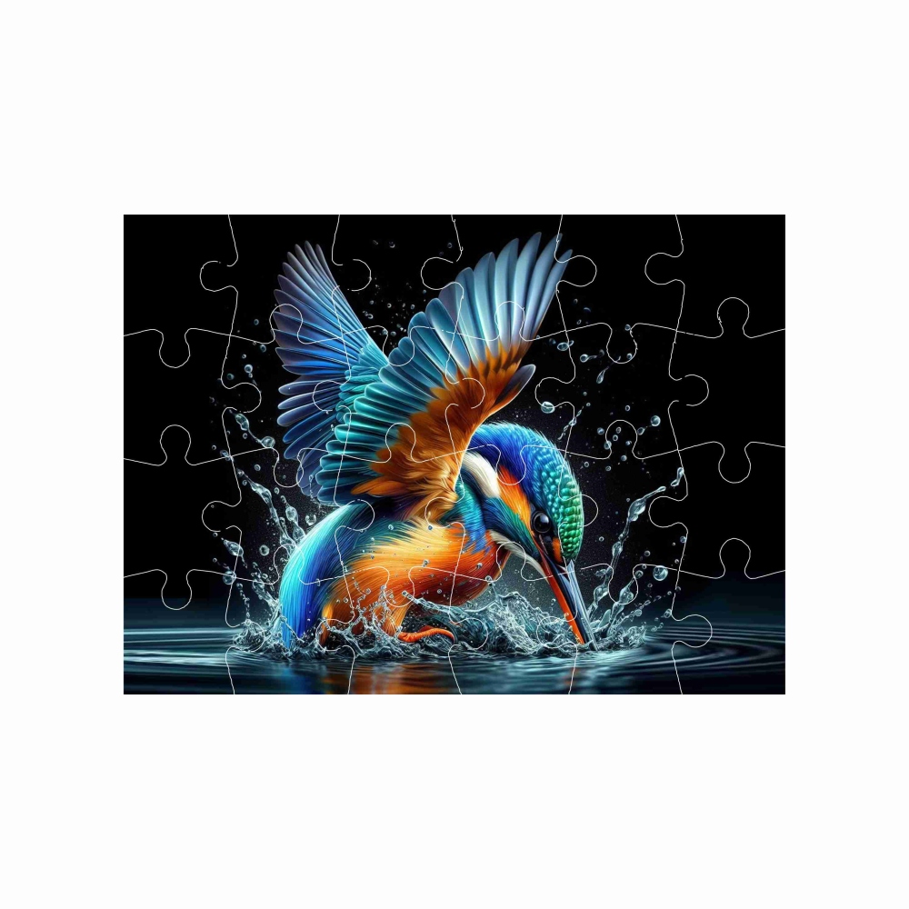 Puzzle 18x13cm (24 dílků) s obrázkem - ledňáček