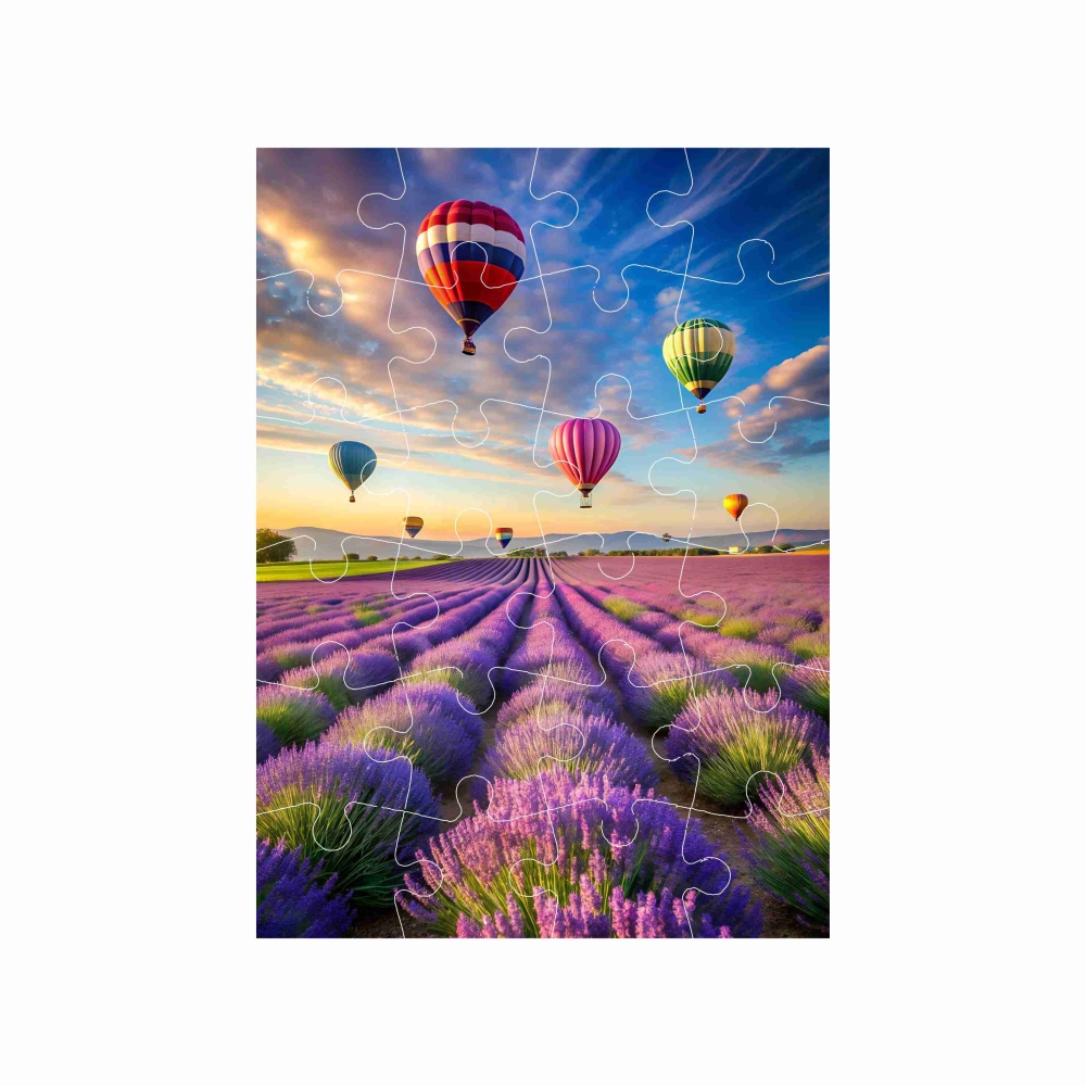 Puzzle 18x13cm (24 dílků) s obrázkem - let nad levandulí