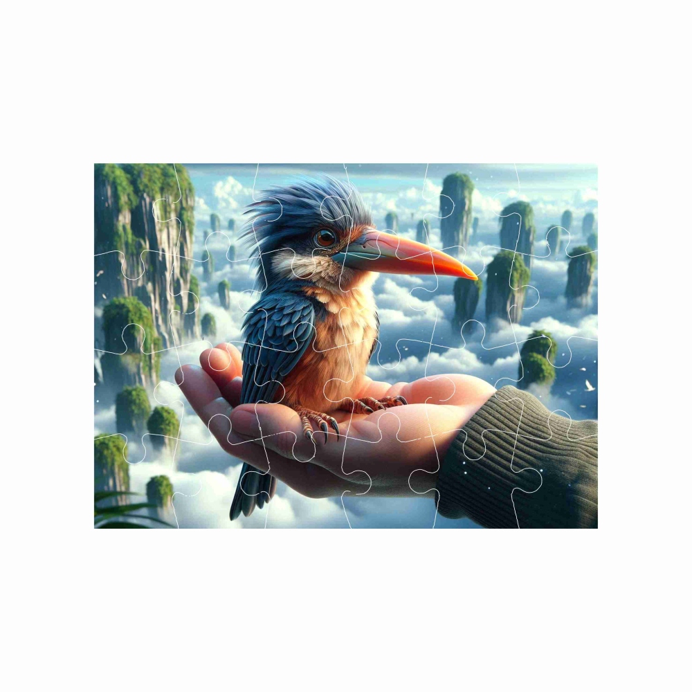 Puzzle 18x13cm (24 dílků) s obrázkem - nebeský ledňáček