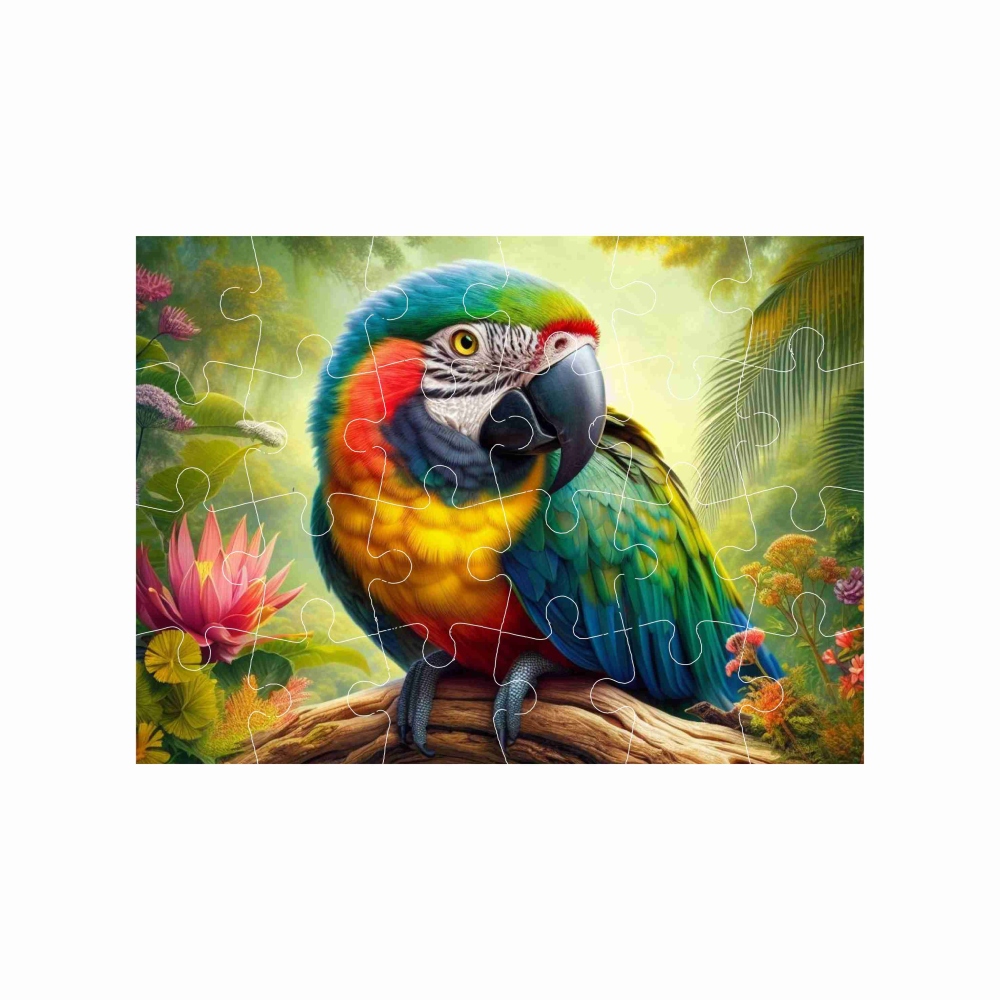 Puzzle 18x13cm (24 dílků) s obrázkem - papoušek