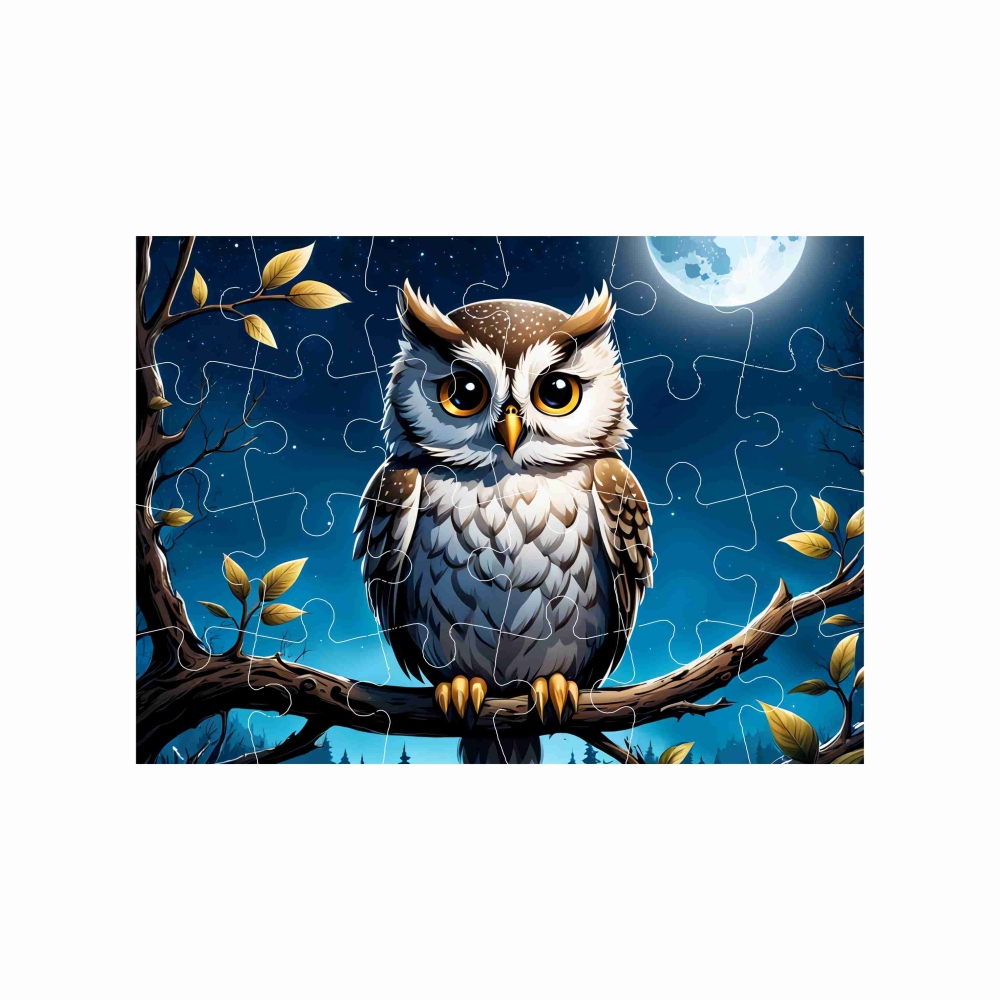 Puzzle 18x13cm (24 dílků) s obrázkem - sova