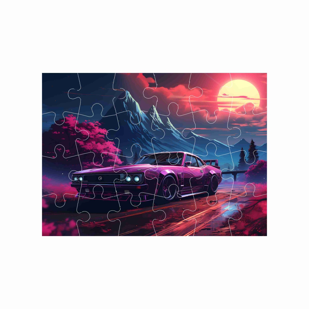Puzzle 18x13cm (24 dílků) s obrázkem - sportovní auto