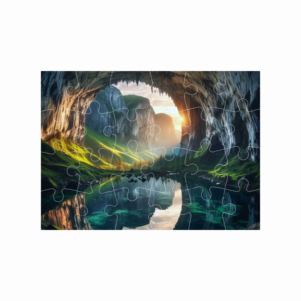 Puzzle 18x13cm (24 dílků) s obrázkem - tichá jeskyně