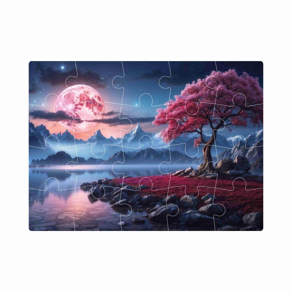Puzzle 20x15cm (20 dílků) s obrázkem - fantasy krajina