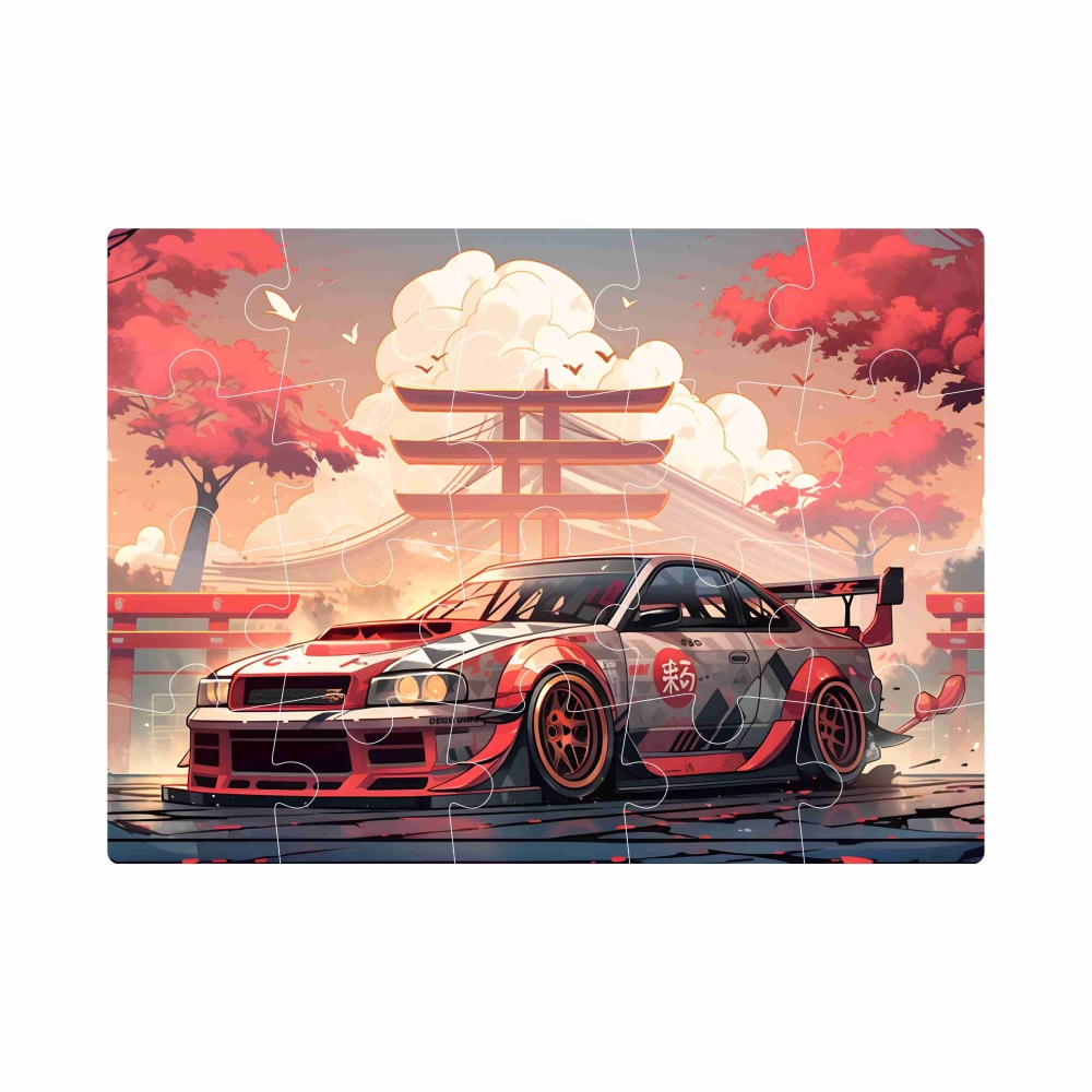 Puzzle 20x15cm (20 dílků) s obrázkem - japonské sportovní auto