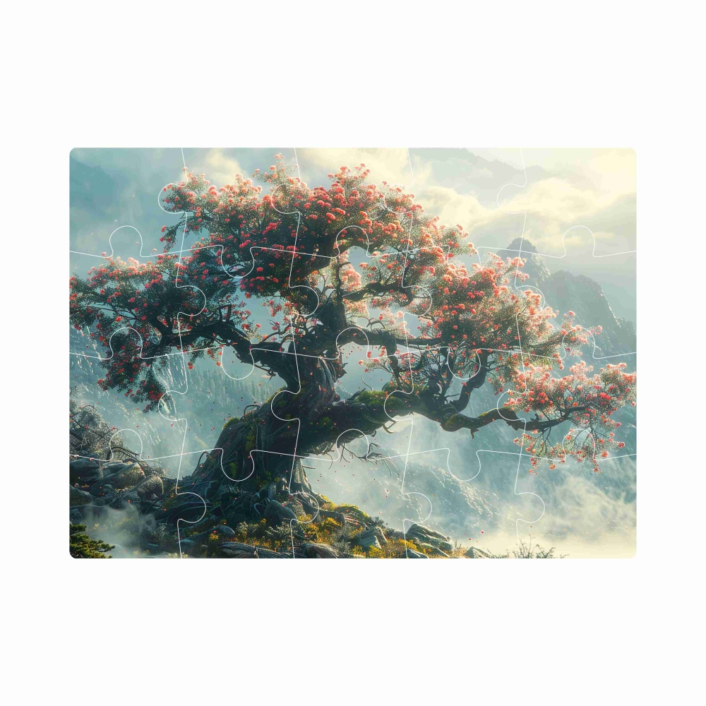 Puzzle 20x15cm (20 dílků) s obrázkem - kvetoucí třešeň