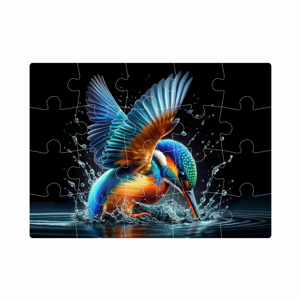 Puzzle 20x15cm (20 dílků) s obrázkem - ledňáček