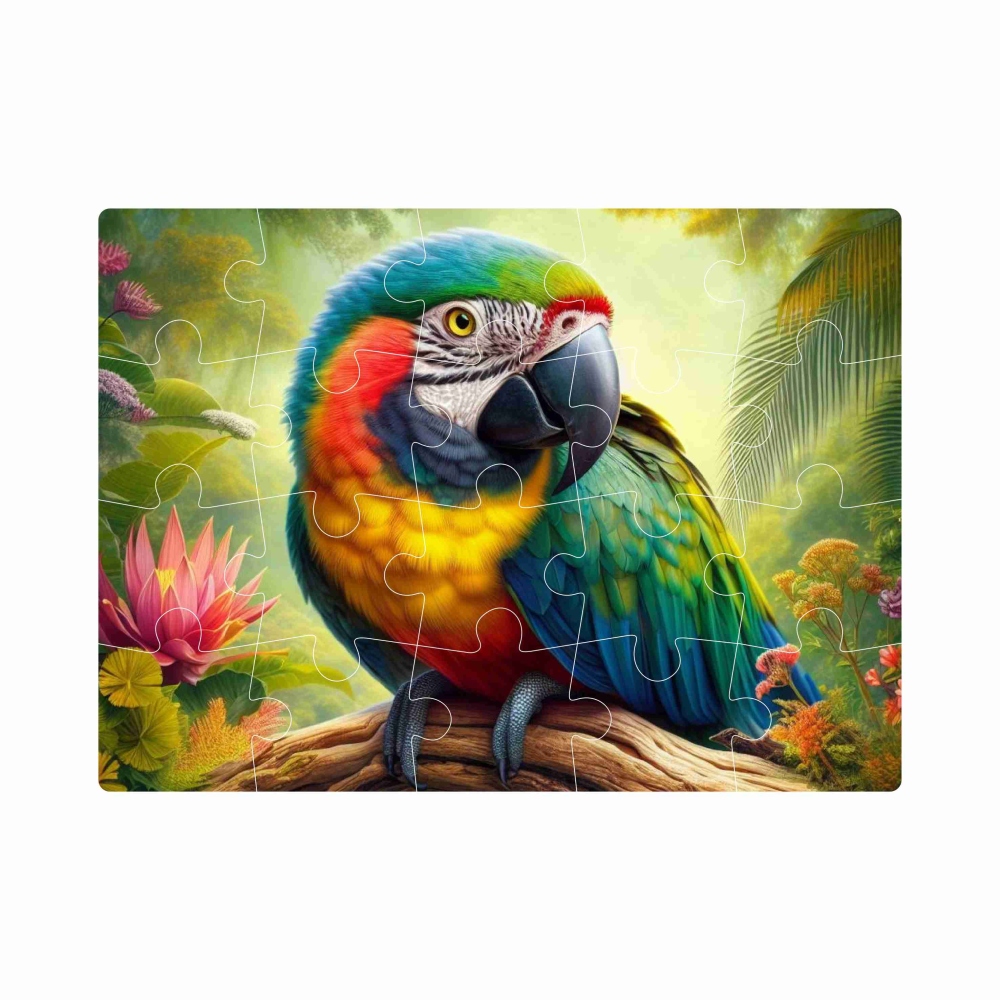 Puzzle 20x15cm (20 dílků) s obrázkem - papoušek