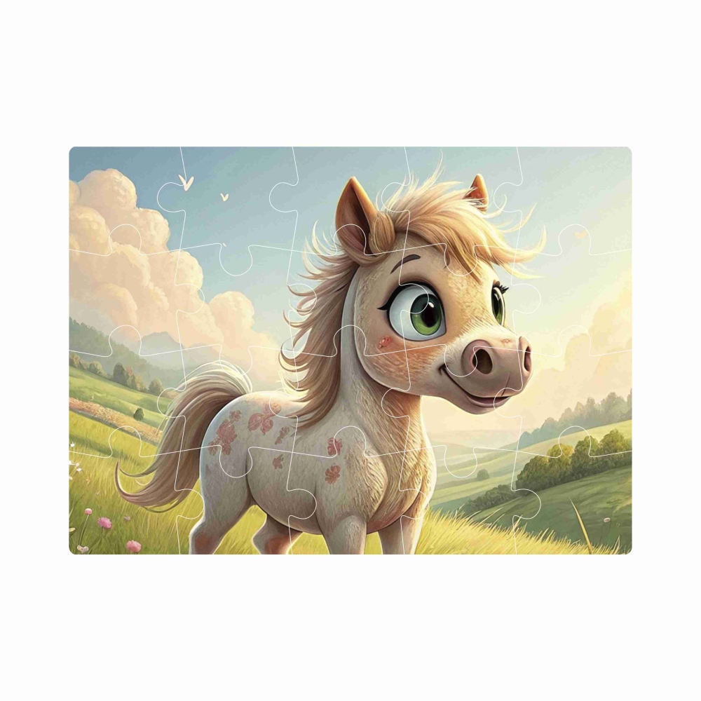 Puzzle 20x15cm (20 dílků) s obrázkem - roztomilý poník
