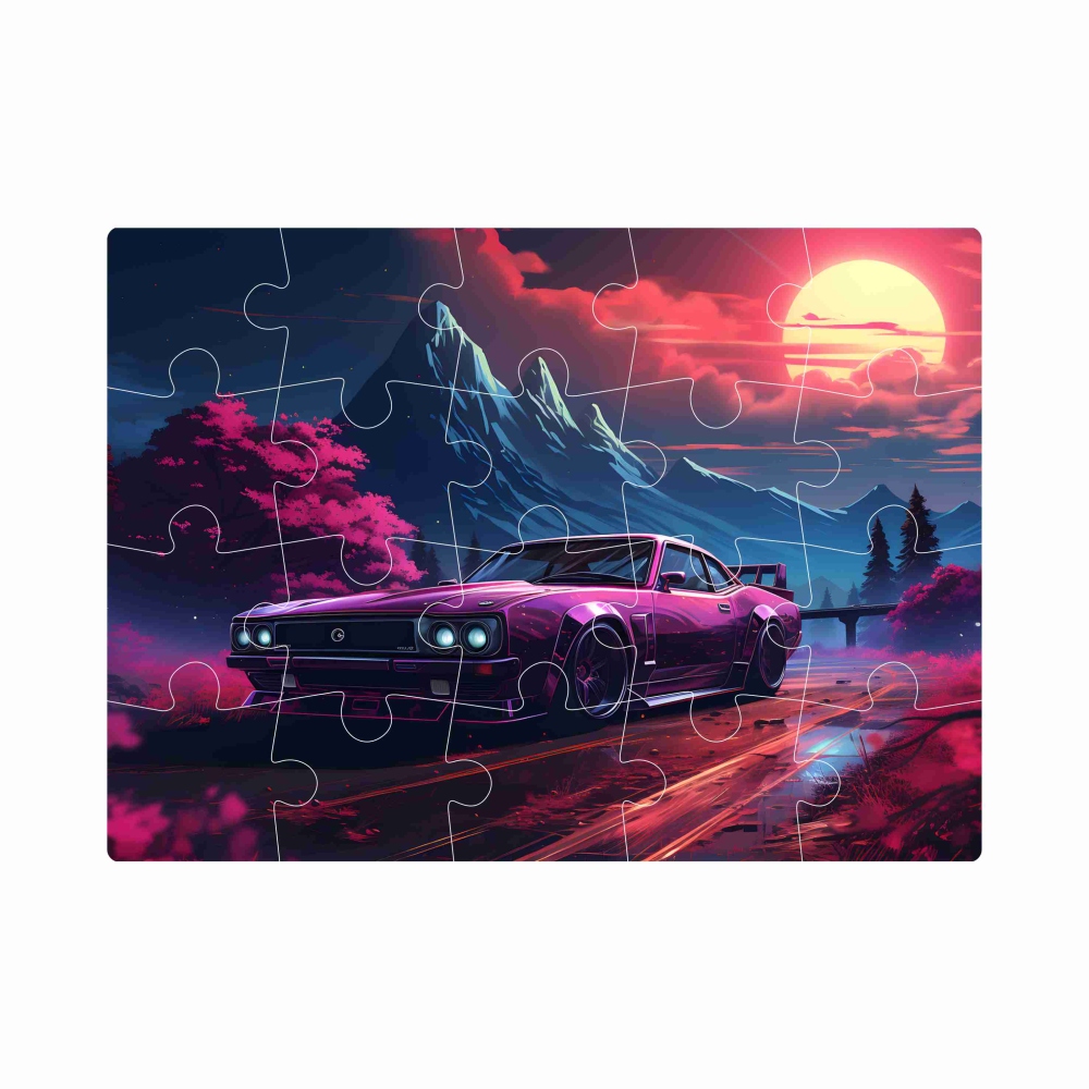 Puzzle 20x15cm (20 dílků) s obrázkem - sportovní auto