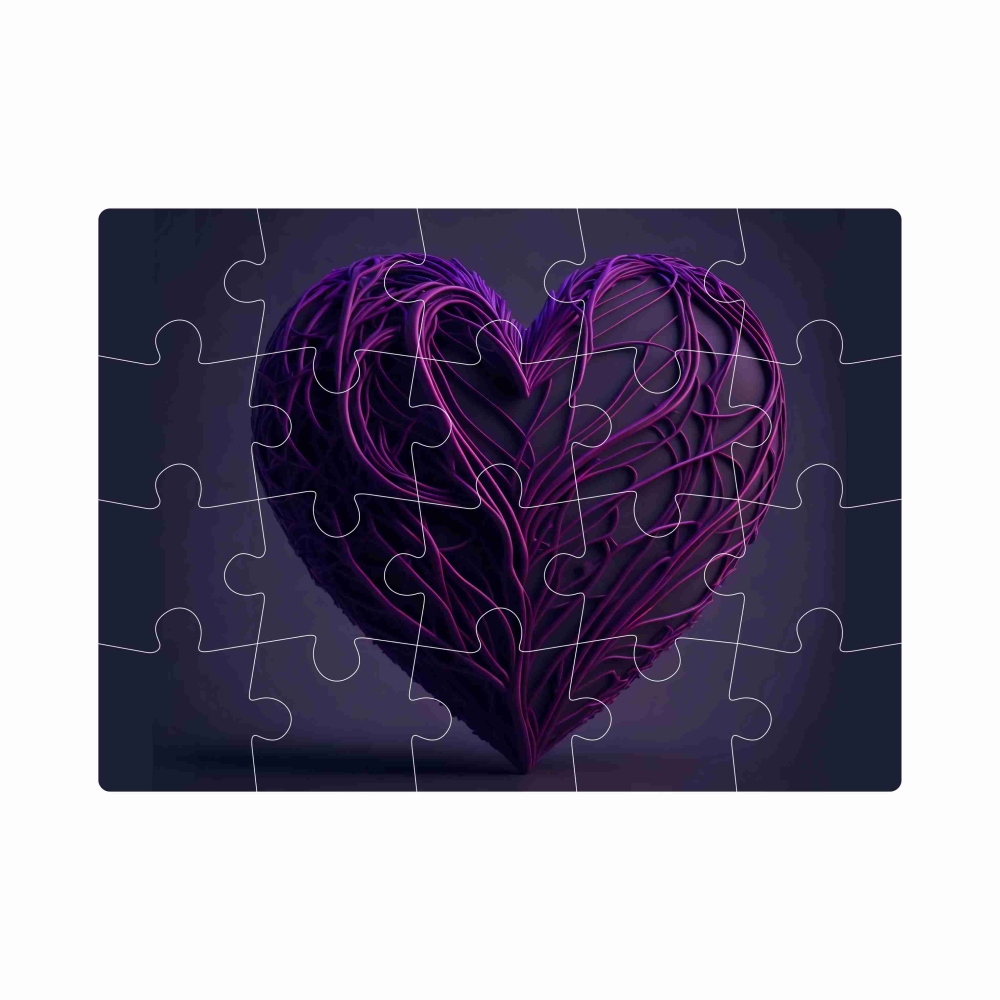 Puzzle 20x15cm (20 dílků) s obrázkem - srdce