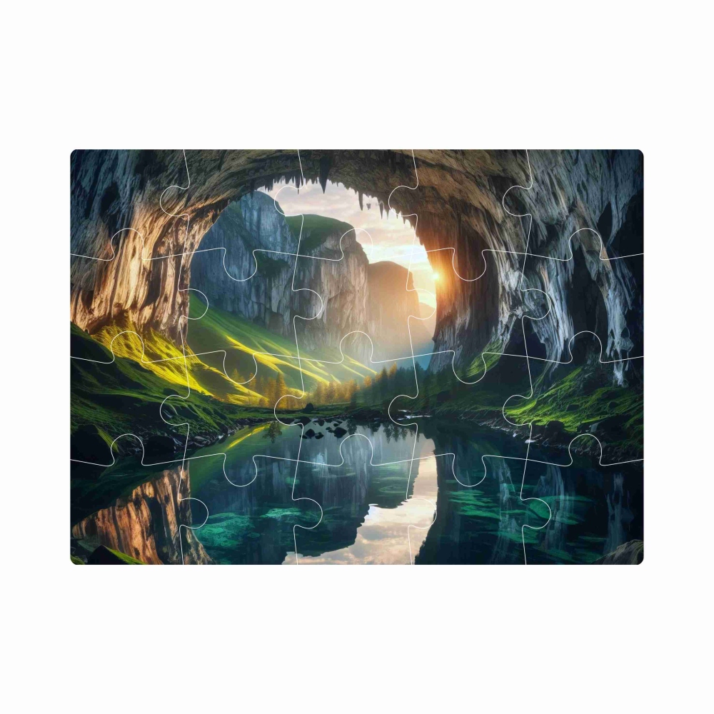 Puzzle 20x15cm (20 dílků) s obrázkem - tichá jeskyně