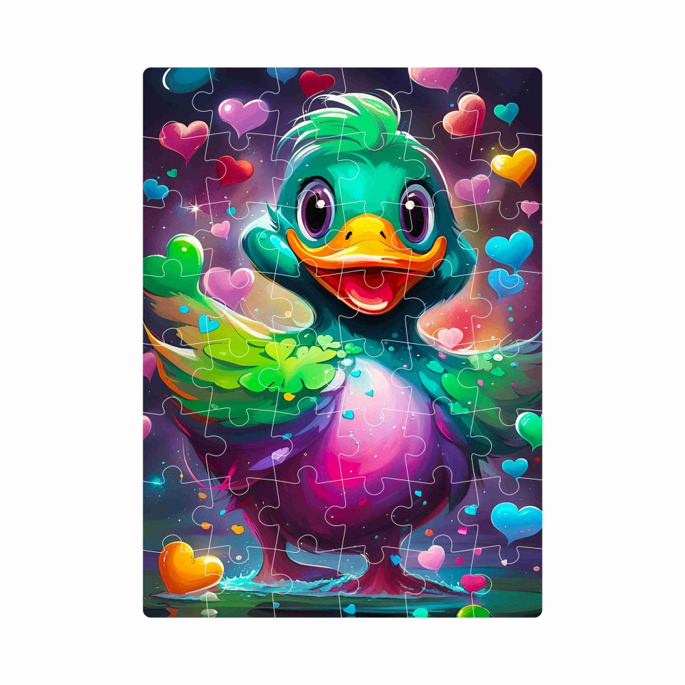 Puzzle 20x15cm (40 dílků) s obrázkem - barevná kachnička