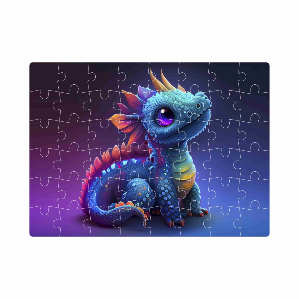 Puzzle 20x15cm (40 dílků) s obrázkem - barevný dráček