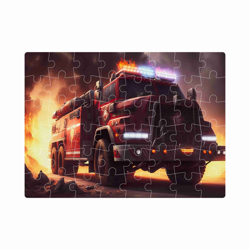 Puzzle 20x15cm (40 dílků) s obrázkem - hasičský vůz