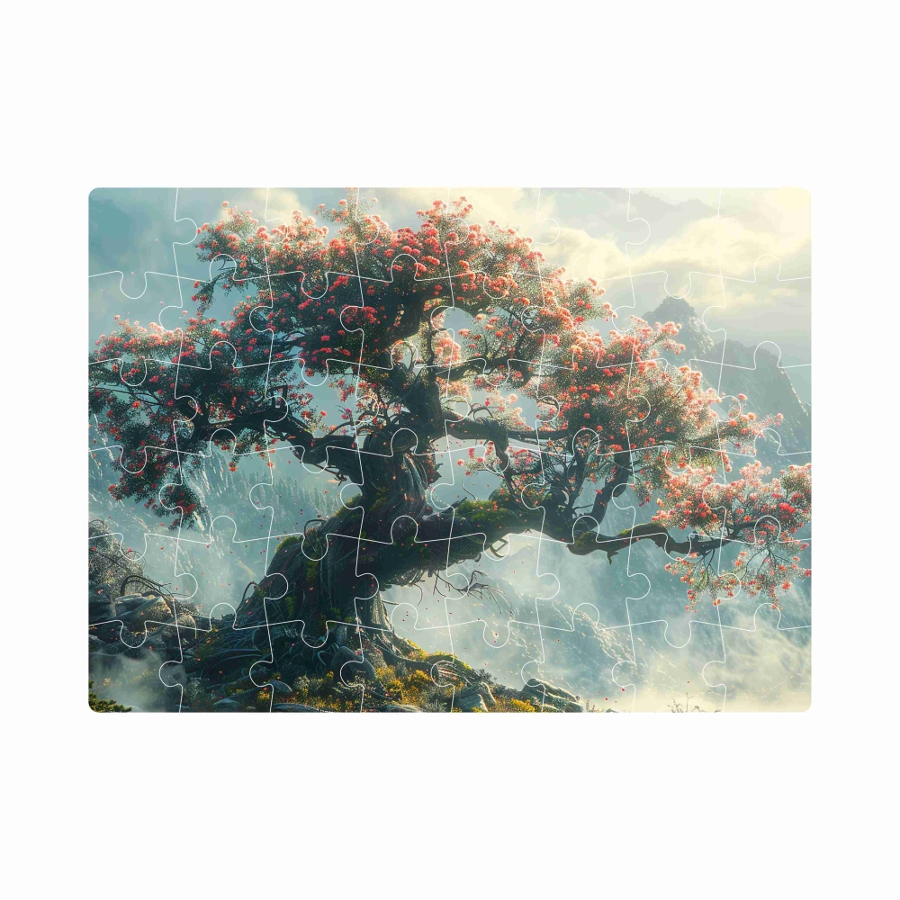 Puzzle 20x15cm (40 dílků) s obrázkem - kvetoucí třešeň