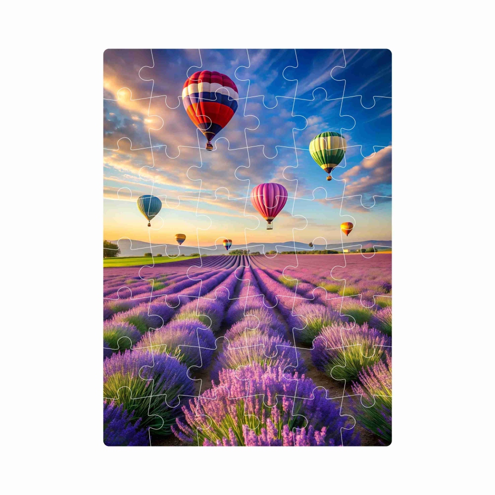 Puzzle 20x15cm (40 dílků) s obrázkem - let nad levandulí