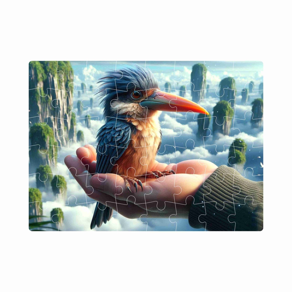 Puzzle 20x15cm (40 dílků) s obrázkem - nebeský ledňáček